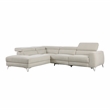 Lexicon Bienvenue Textured Fabric 2-Piece Power Reclining Sectional in Beige