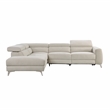 Lexicon Bienvenue Textured Fabric 2-Piece Power Reclining Sectional in Beige