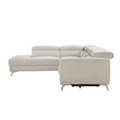 Lexicon Bienvenue Textured Fabric 2-Piece Power Reclining Sectional in Beige