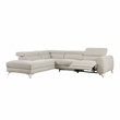 Lexicon Bienvenue Textured Fabric 2-Piece Power Reclining Sectional in Beige