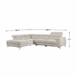 Lexicon Bienvenue Textured Fabric 2-Piece Power Reclining Sectional in Beige