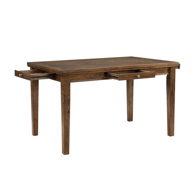 Lexicon Tigard 5-Piece Wood and Fabric Counter Height Dining Set in Cherry
