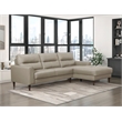 Lexicon Lewes 2-Piece Leather Match Sectional with Right Chaise in Latte