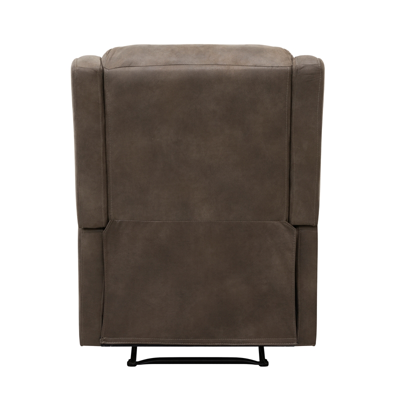 Lexicon Durant Polished Microfiber Manual Recliner Chair in Brown