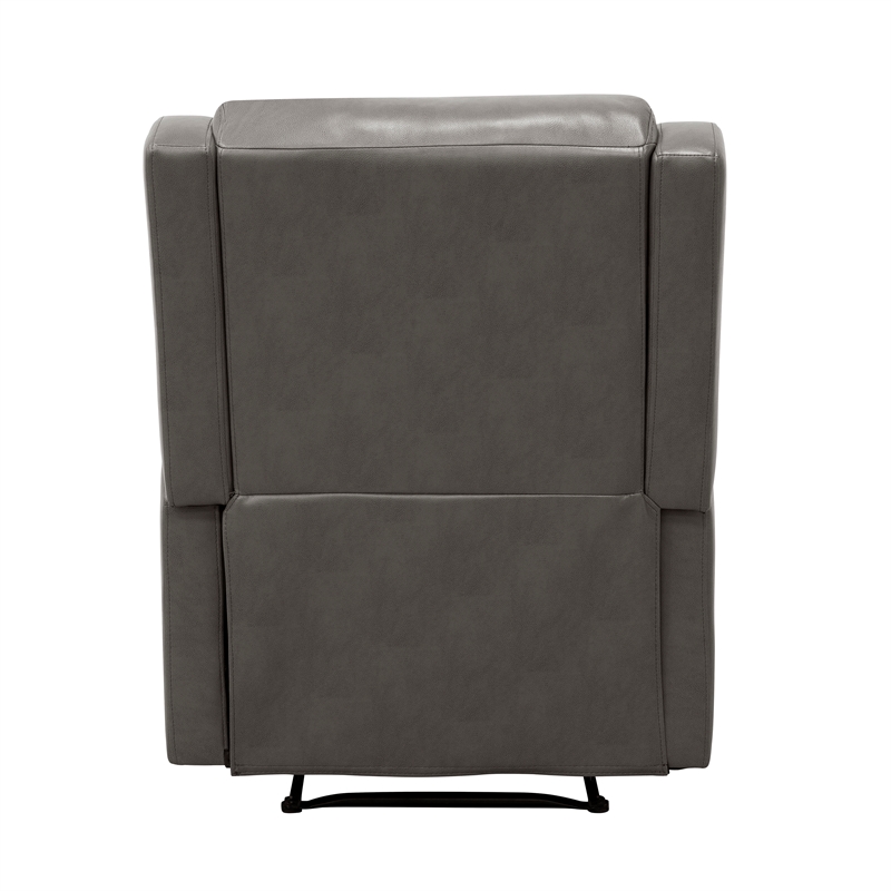 Lexicon Durant Faux Leather Manual Recliner Chair in Gray