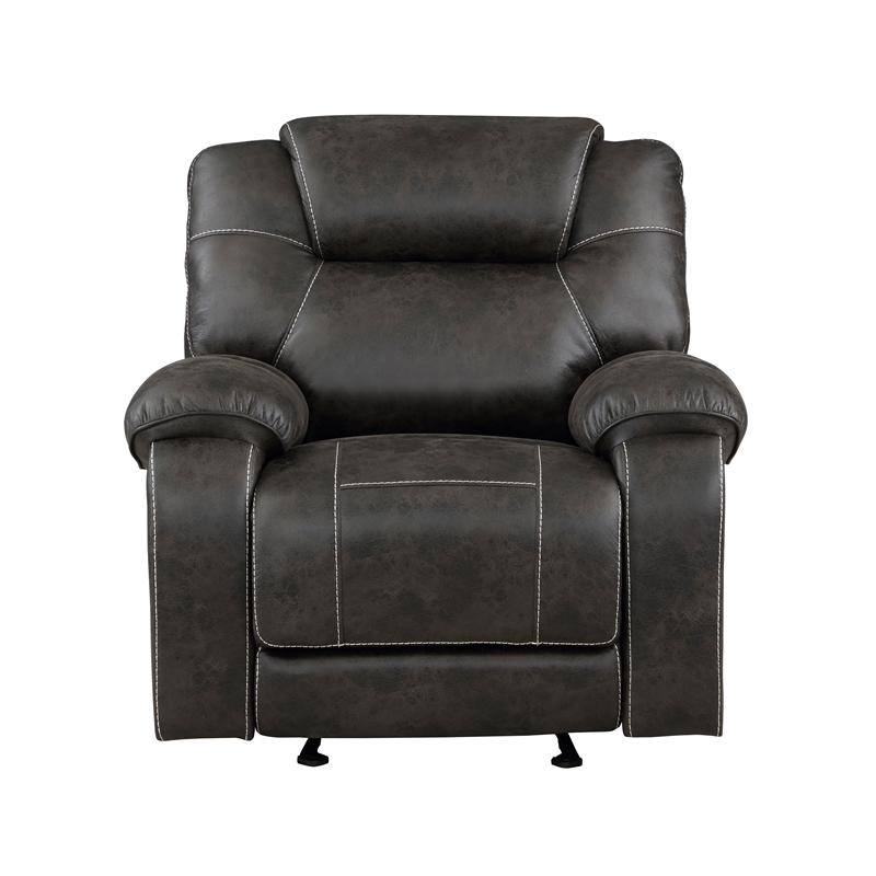 Lexicon Gainesville Microfiber Glider Manual Reclining Chair in Chocolate