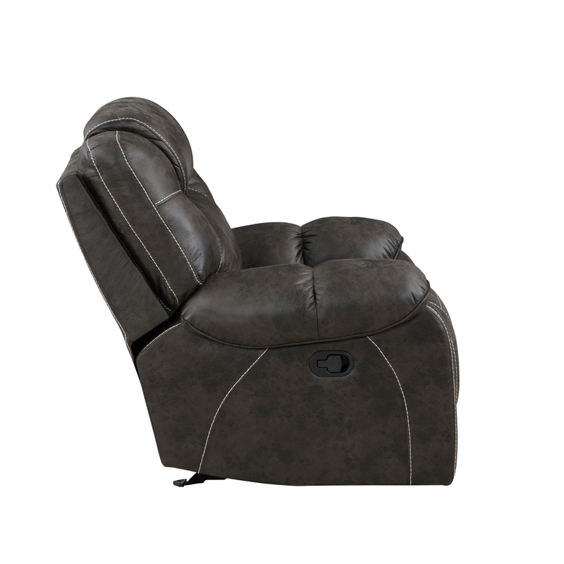 Lexicon Gainesville Microfiber Glider Manual Reclining Chair in Chocolate