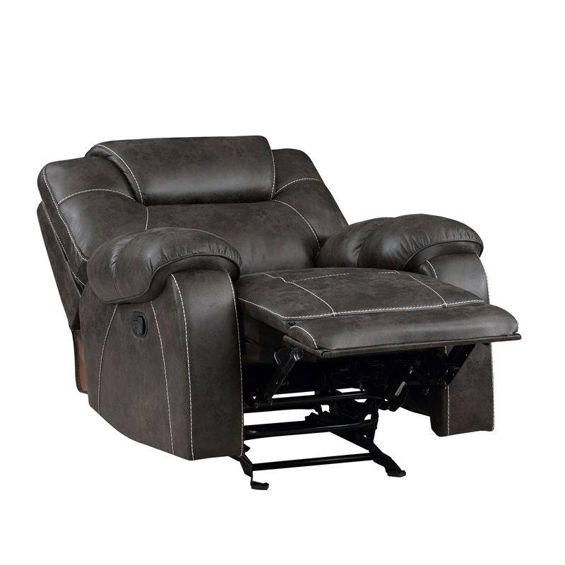 Lexicon Gainesville Microfiber Glider Manual Reclining Chair in Chocolate