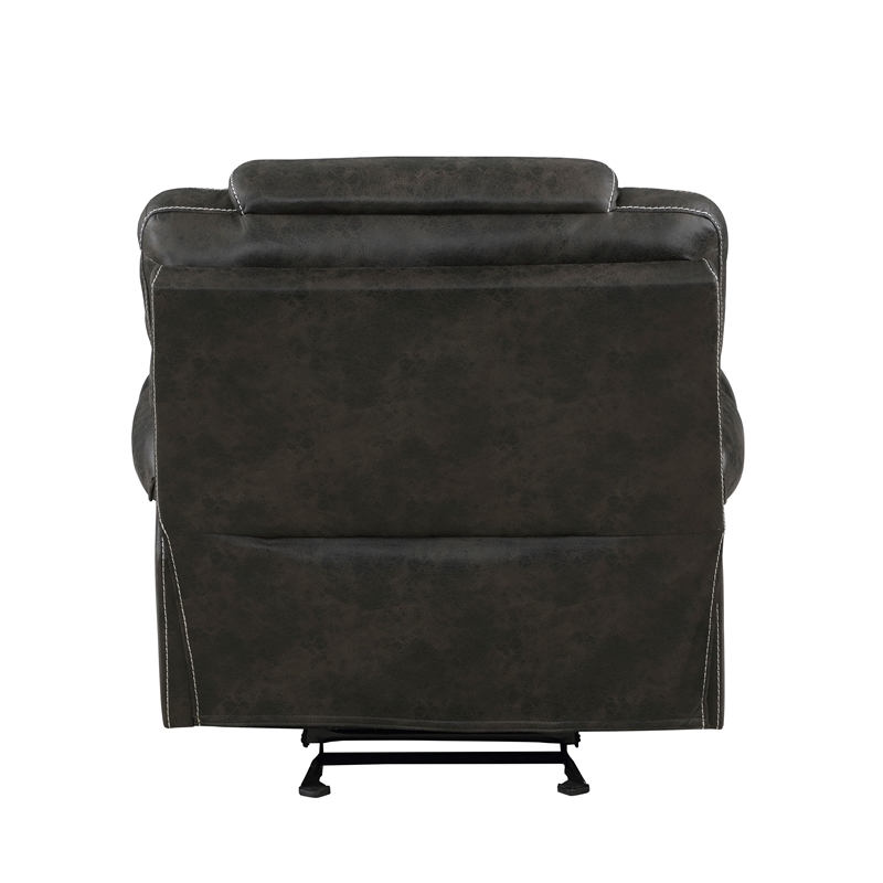 Lexicon Gainesville Microfiber Glider Manual Reclining Chair in Chocolate