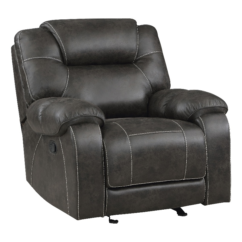 Lexicon Gainesville Microfiber Glider Manual Reclining Chair in Chocolate