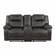 Lexicon Gainesville Microfiber Double Manual Reclining Loveseat in Chocolate