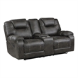 Lexicon Gainesville Microfiber Double Manual Reclining Loveseat in Chocolate