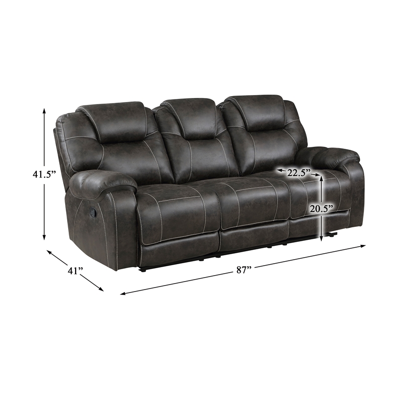 Lexicon Gainesville 2-Piece Microfiber Manual Reclining Sofa Set in Chocolate