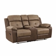 Lexicon Glendale 2-Piece Polished Microfiber Manual Reclining Sofa Set in Brown