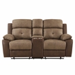Lexicon Glendale 2-Piece Polished Microfiber Manual Reclining Sofa Set in Brown