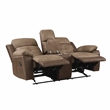 Lexicon Glendale 2-Piece Polished Microfiber Manual Reclining Sofa Set in Brown