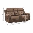 Lexicon Glendale 2-Piece Polished Microfiber Manual Reclining Sofa Set in Brown