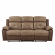Lexicon Glendale 2-Piece Polished Microfiber Manual Reclining Sofa Set in Brown