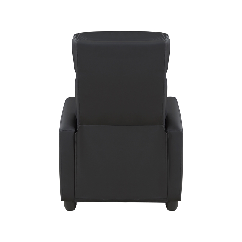 Lexicon Greenfield Faux Leather Push Back Reclining Chair in Black