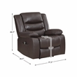 Lexicon Carson Faux Leather Power Lift Chair in Dark Brown