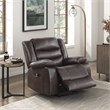 Lexicon Carson Faux Leather Power Lift Chair in Dark Brown