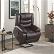 Lexicon Carson Faux Leather Power Lift Chair in Dark Brown