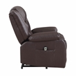 Lexicon Carson Faux Leather Power Lift Chair in Dark Brown