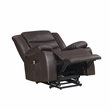 Lexicon Carson Faux Leather Power Lift Chair in Dark Brown