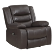 Lexicon Carson Faux Leather Power Lift Chair in Dark Brown