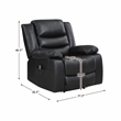 Lexicon Carson Faux Leather Power Lift Chair in Black