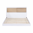 Lexicon Asker Wood Full Bookcase Bed in 2-Tone Finish (White and Natural)