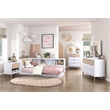 Lexicon Asker Wood Twin Bookcase Corner Bed in 2-Tone Finish (White and Natural)