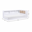 Lexicon Asker Wood Twin Bookcase Corner Bed in 2-Tone Finish (White and Natural)