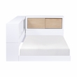 Lexicon Asker Wood Twin Bookcase Corner Bed in 2-Tone Finish (White and Natural)