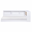 Lexicon Asker Wood Twin Bookcase Corner Bed in 2-Tone Finish (White and Natural)