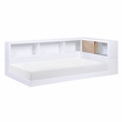 Lexicon Asker Wood Twin Bookcase Corner Bed in 2-Tone Finish (White and Natural)