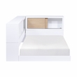 Lexicon Asker Wood Twin Bookcase Corner Bed in 2-Tone Finish (White and Natural)