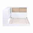 Lexicon Asker Wood Twin Bookcase Corner Bed in 2-Tone Finish (White and Natural)
