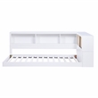 Lexicon Asker Wood Twin Bookcase Corner Bed in 2-Tone Finish (White and Natural)