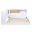 Lexicon Asker Wood Full Bookcase Corner Bed in 2-Tone Finish (White and Natural)