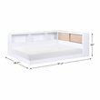 Lexicon Asker Wood Full Bookcase Corner Bed in 2-Tone Finish (White and Natural)
