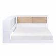 Lexicon Asker Wood Full Bookcase Corner Bed in 2-Tone Finish (White and Natural)