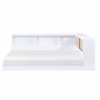 Lexicon Asker Wood Full Bookcase Corner Bed in 2-Tone Finish (White and Natural)