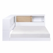 Lexicon Asker Wood Full Bookcase Corner Bed in 2-Tone Finish (White and Natural)