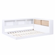 Lexicon Asker Wood Full Bookcase Corner Bed in 2-Tone Finish (White and Natural)