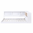 Lexicon Asker Wood Full Bookcase Corner Bed in 2-Tone Finish (White and Natural)