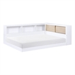 Lexicon Asker Wood Full Bookcase Corner Bed in 2-Tone Finish (White and Natural)