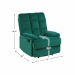 Lexicon Colin Upholstered Velvet Fabric Manual Recliner in Green