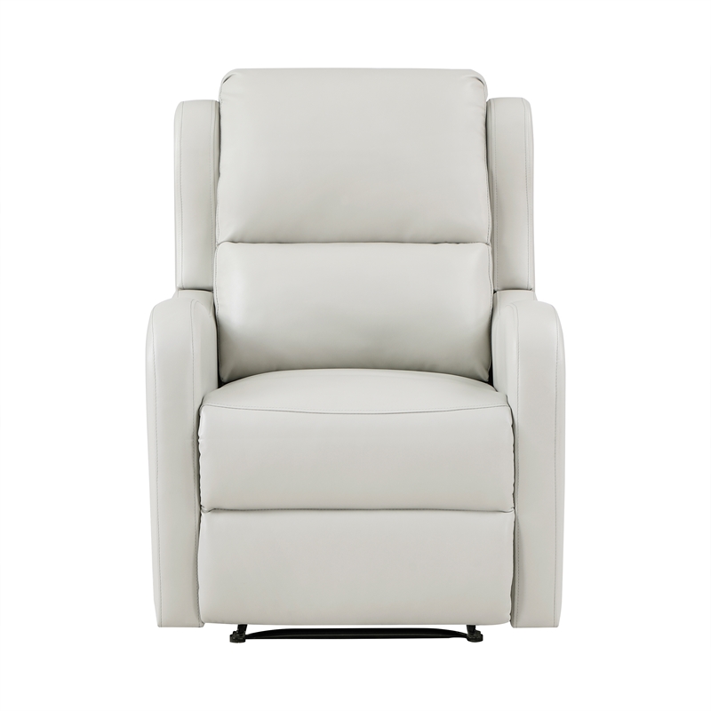 Lexicon Durant Upholstered Faux Leather & Wood Manual Recliner in Taupe