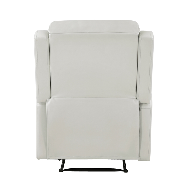 Lexicon Durant Upholstered Faux Leather & Wood Manual Recliner in Taupe